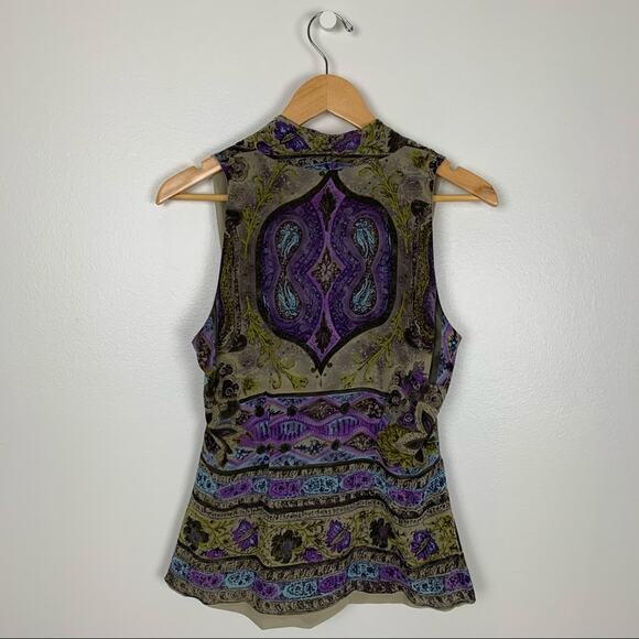 Dana Buchman Sleeveless Boho Silk Top - Picture 3 of 7